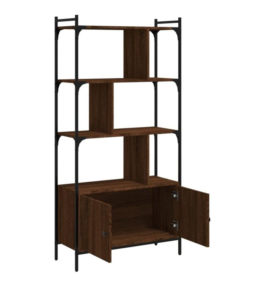 Bücherregal mit Türen Braun Eiche 76,5x30x154,5cm Holzwerkstoff