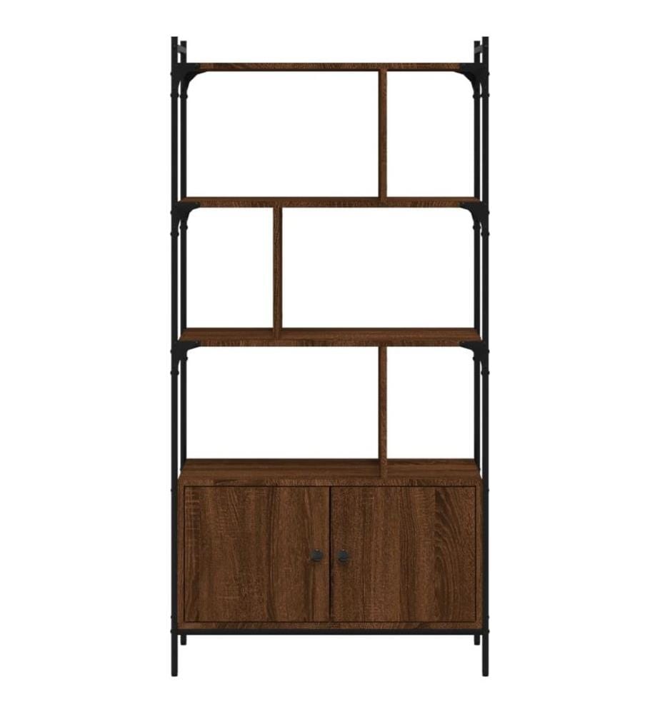 Bücherregal mit Türen Braun Eiche 76,5x30x154,5cm Holzwerkstoff