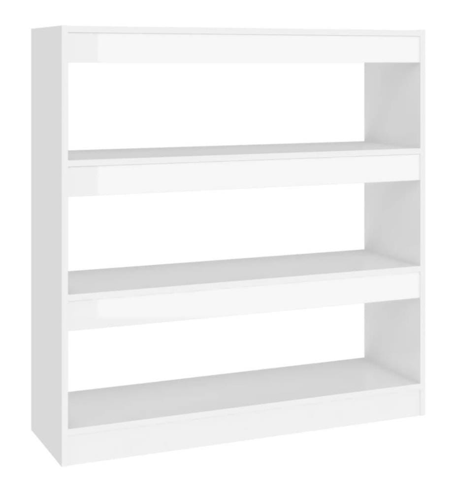 Bücherregal/Raumteiler Hochglanz-Weiss 100x30x103 cm