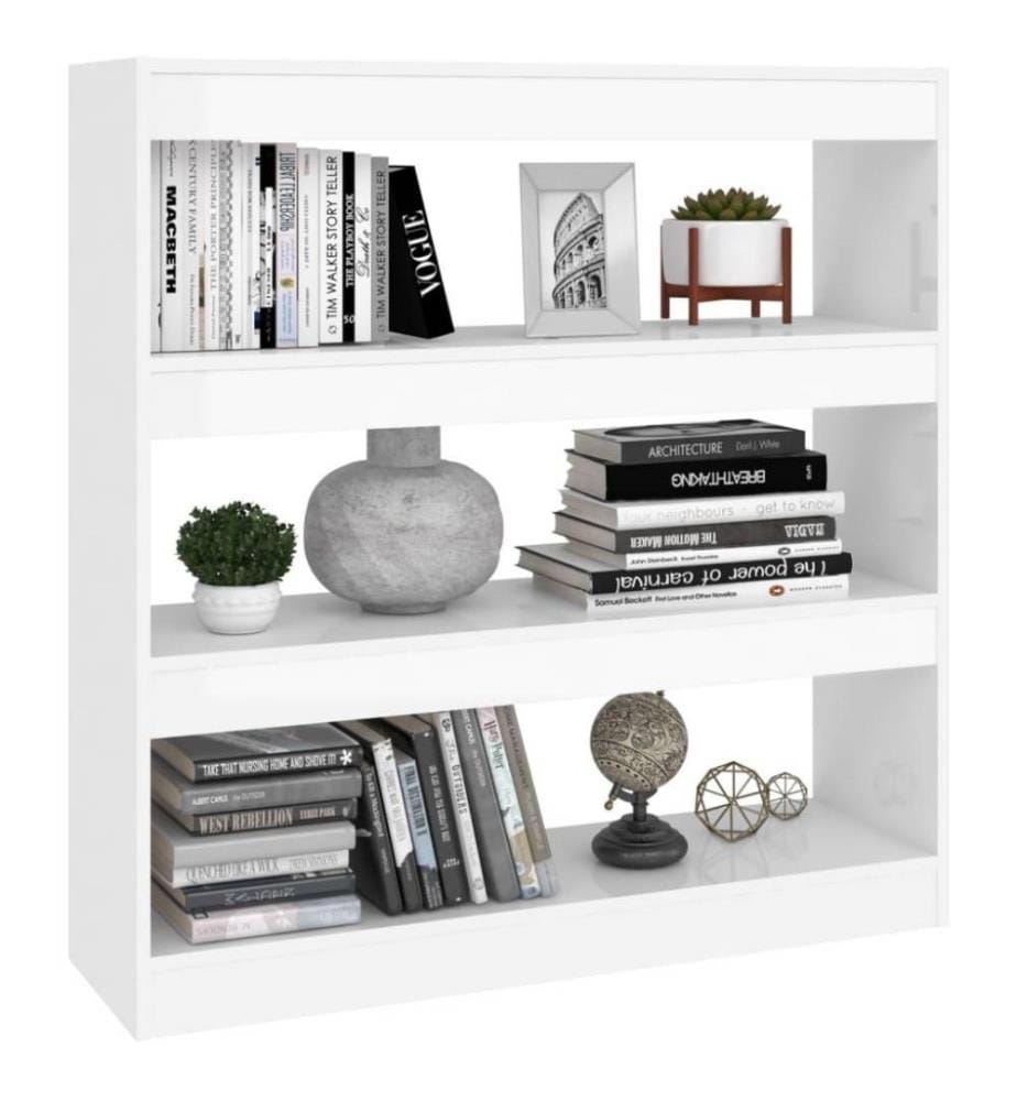 Bücherregal/Raumteiler Hochglanz-Weiss 100x30x103 cm