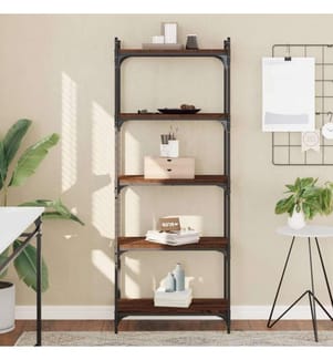 Bücherregal 5 Böden Braun Eiche-Optik 60x30x154cm Holzwerkstoff