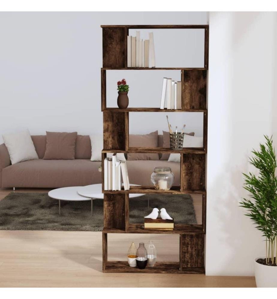 Bücherregal/Raumteiler Räuchereiche 80x24x192 cm Holzwerkstoff