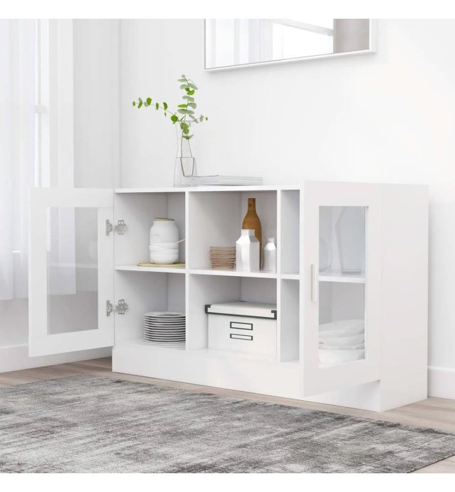 Armoire à vitrine Blanc 120x30,5x70 cm Aggloméré