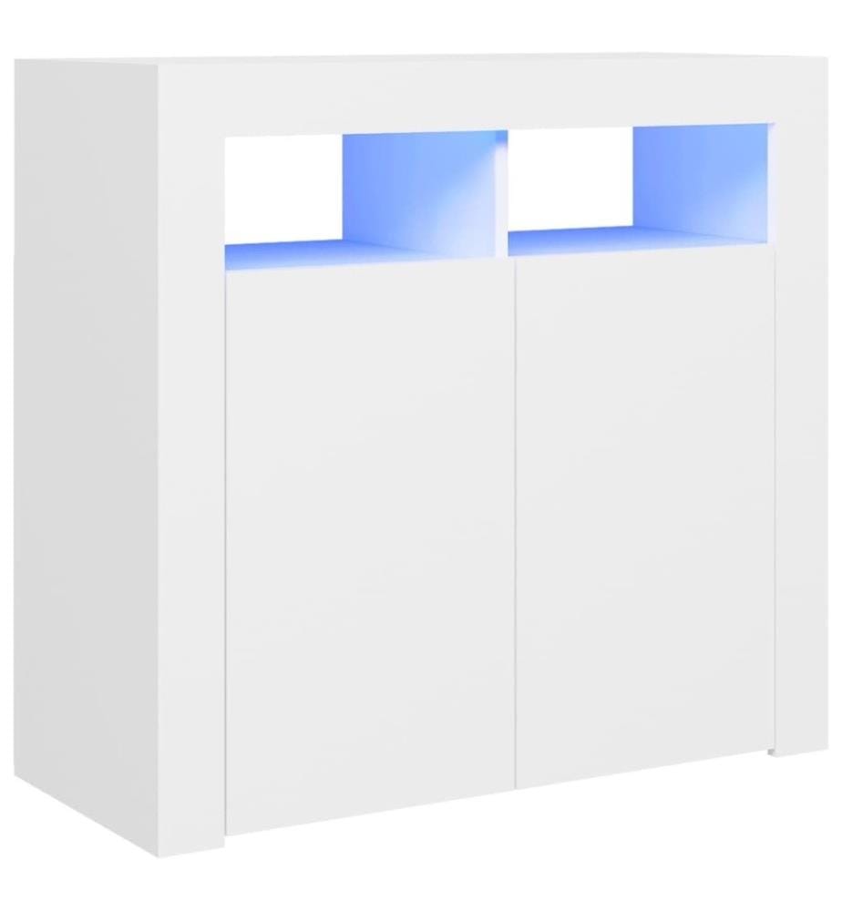 Sideboard mit LED-Leuchten Weiss 80x35x75 cm
