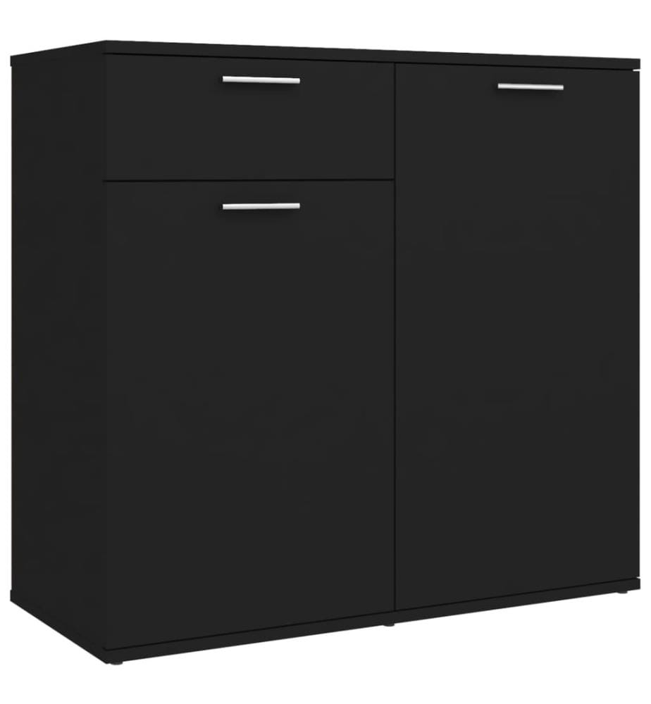 Buffet Noir 80x36x75 cm Aggloméré