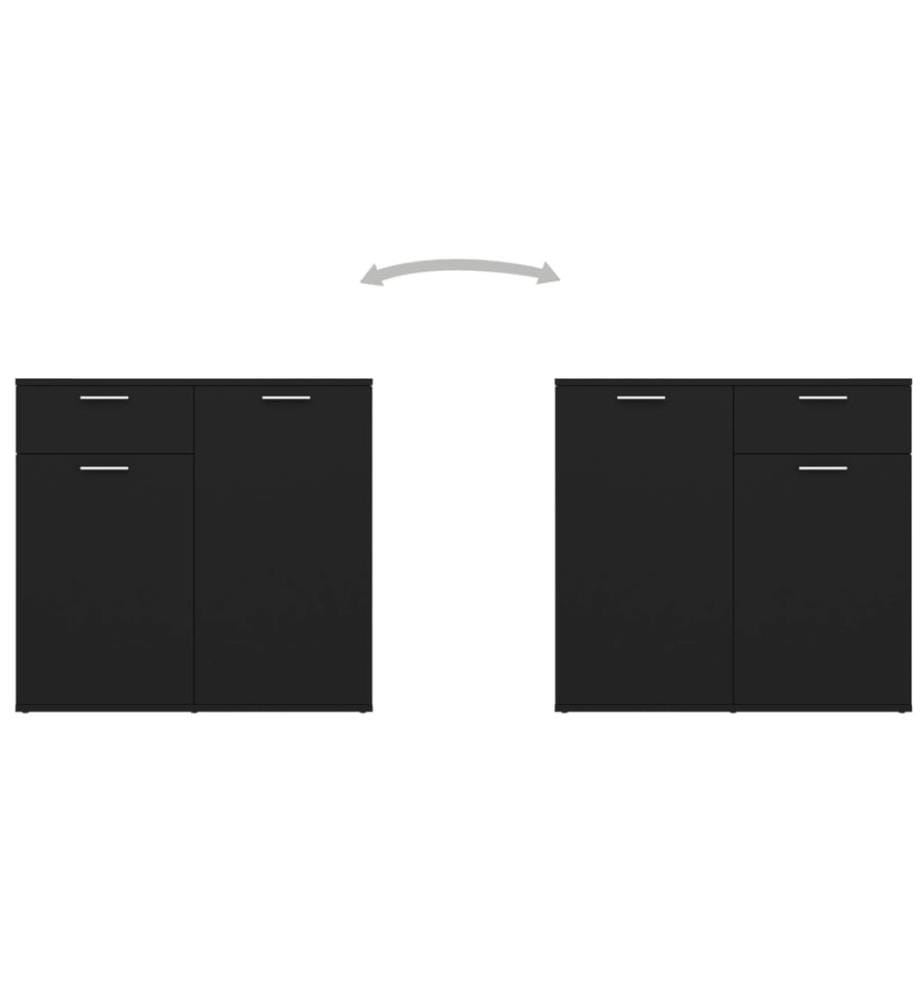 Buffet Noir 80x36x75 cm Aggloméré