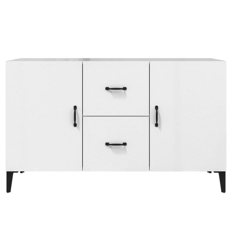 Buffet blanc brillant 100x36x60 cm bois d'ingénierie