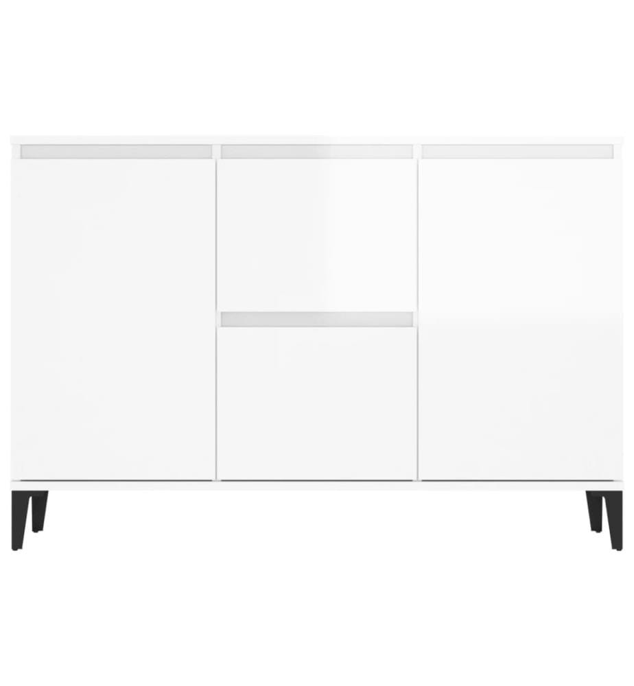 Buffet Blanc brillant 104x35x70 cm Aggloméré