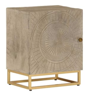 Nachttisch 40x30x50 cm Massivholz Mango und Eisen