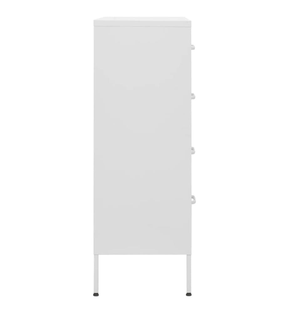 Commode Blanc 80x35x101,5 cm Acier