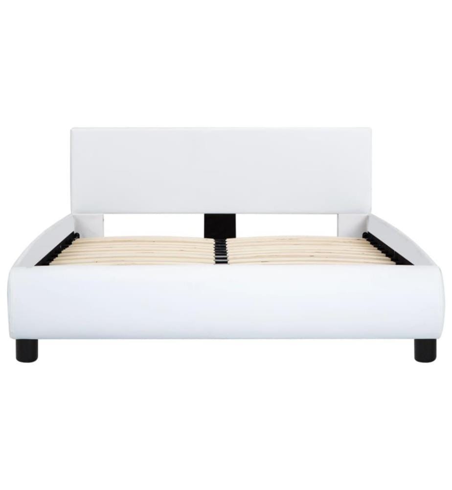 Cadre de lit Blanc Similicuir 140 x 200 cm