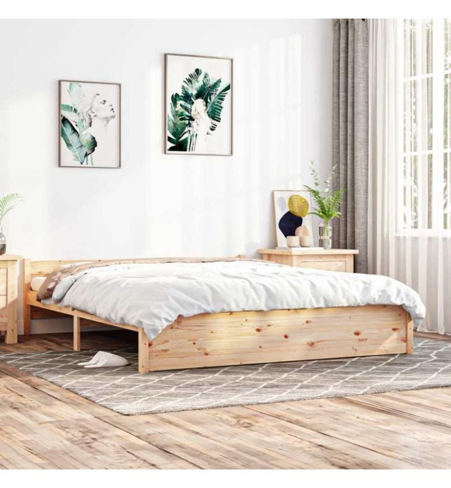Cadre de lit Bois massif 160x200 cm