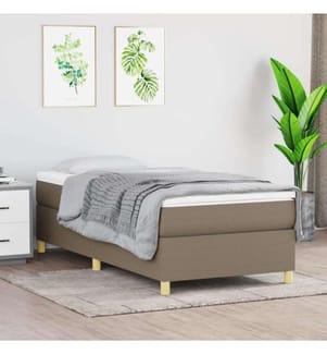 Boxspringbett mit Matratze Taupe 90x190 cm Stoff