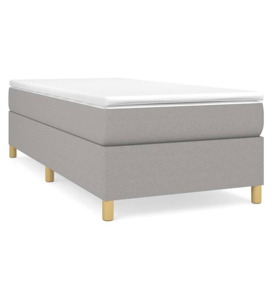 Lit à sommier tapissier avec matelas Gris clair 90x200 cm Tissu