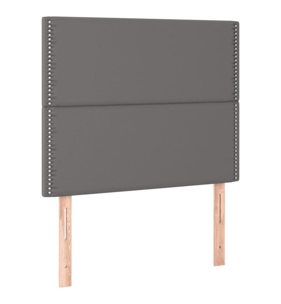 Sommier à lattes de lit avec matelas Gris 120x200 cm Similicuir