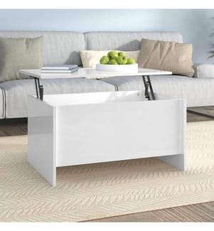 Couchtisch Hochglanz-Weiss 80x55,5x41,5 cm Holzwerkstoff