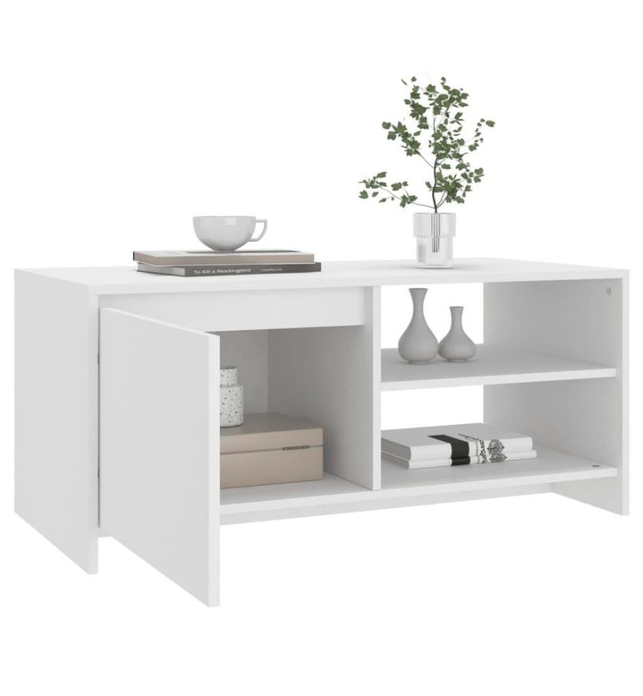 Table basse Blanc 102x50x45 cm Bois d'ingénierie