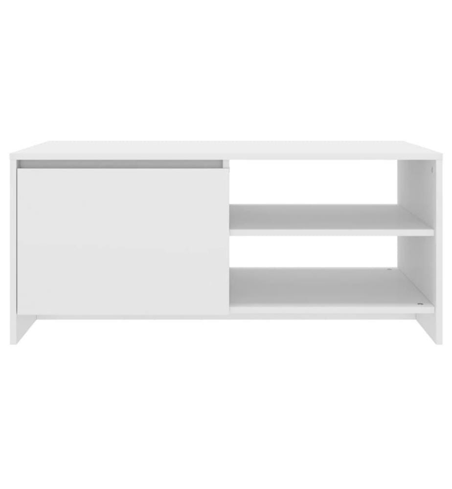 Table basse Blanc 102x50x45 cm Bois d'ingénierie