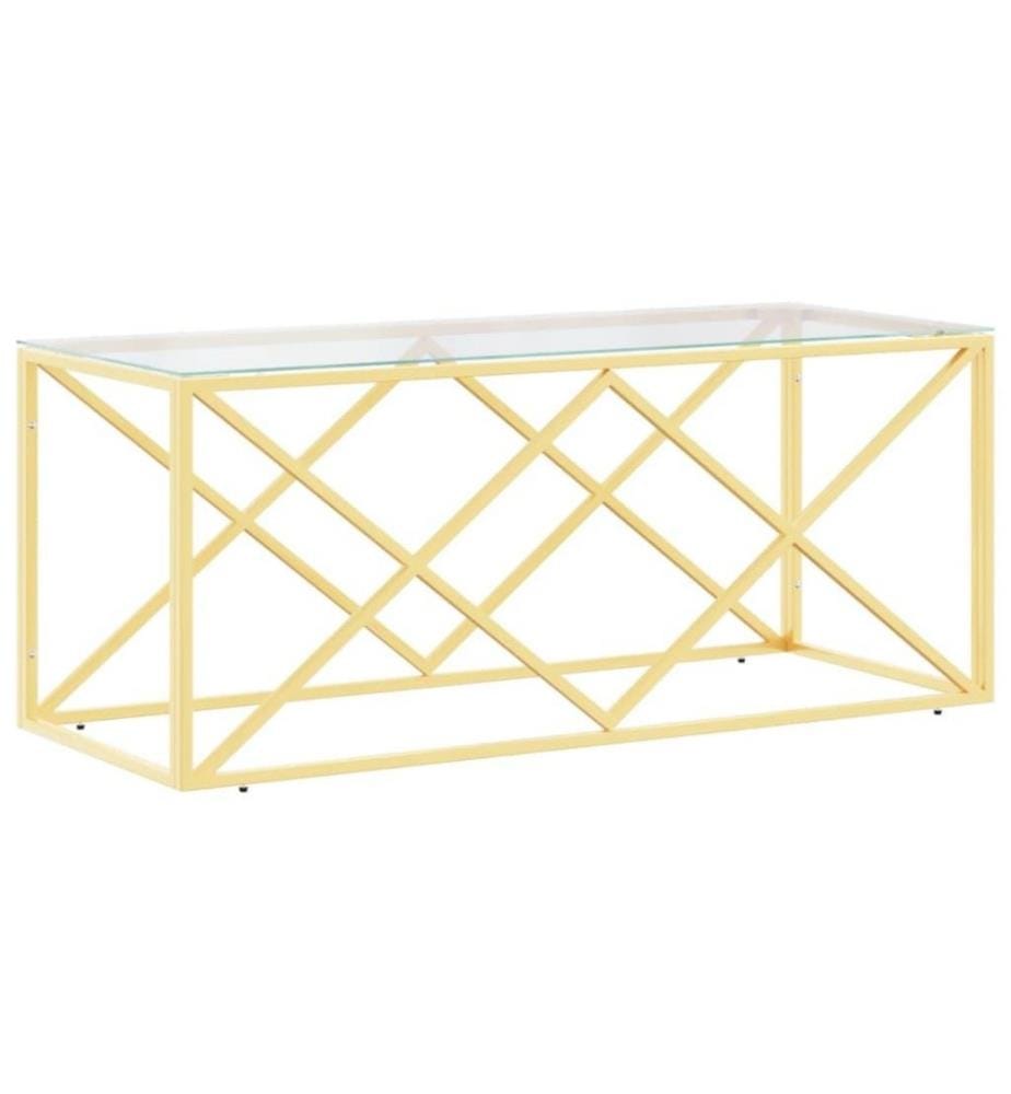 Table basse 110x45x45 cm acier inoxydable et verre