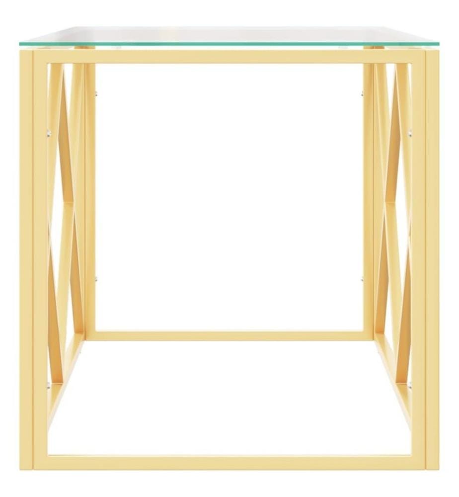 Table basse 110x45x45 cm acier inoxydable et verre