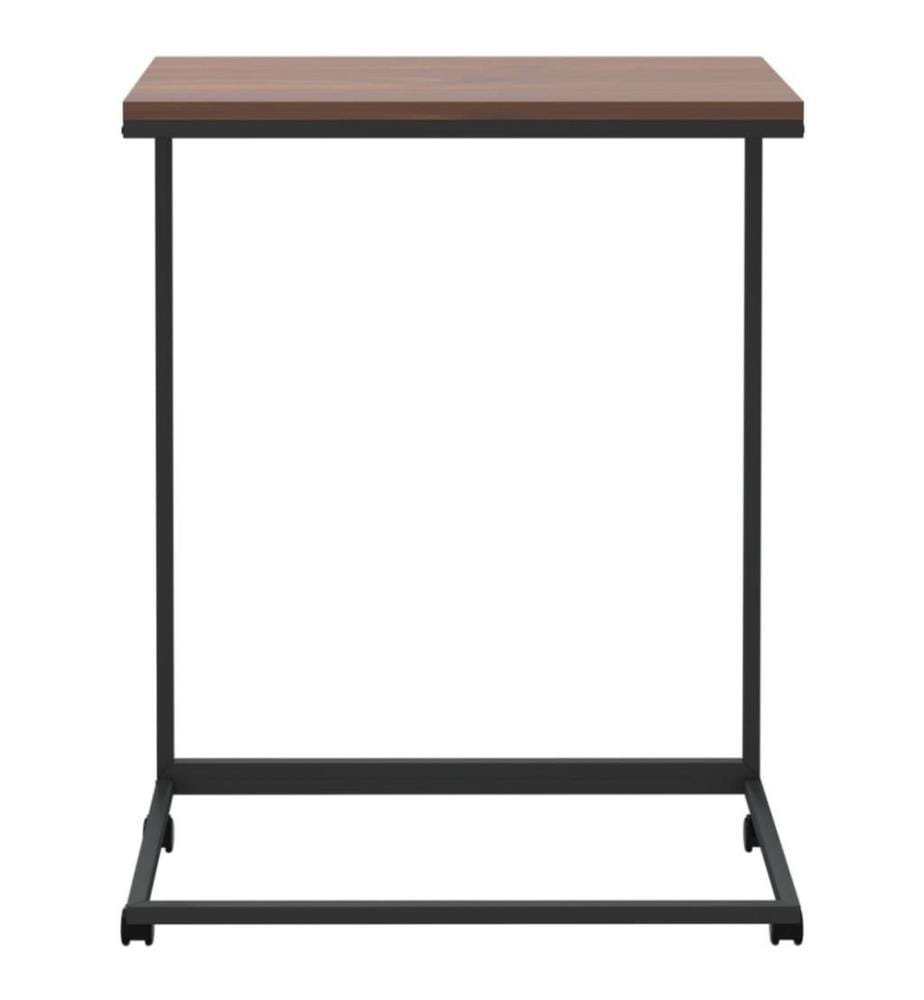 Table d'appoint avec roues Noir 55x35x70 cm Bois d'ingénierie