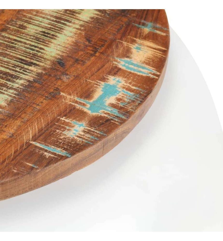 Table basse Blanc 68x68x30 cm Bois de récupération solide