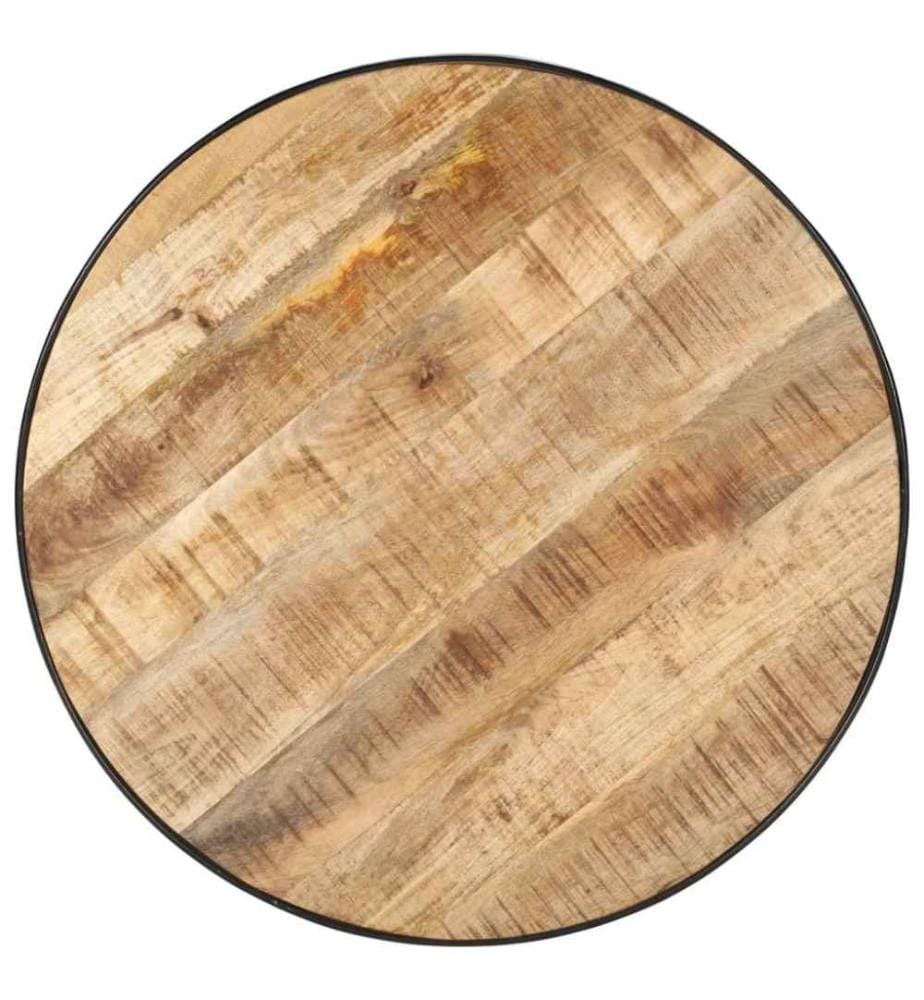 Table basse Noir 68x68x36 cm Bois massif de manguier brut