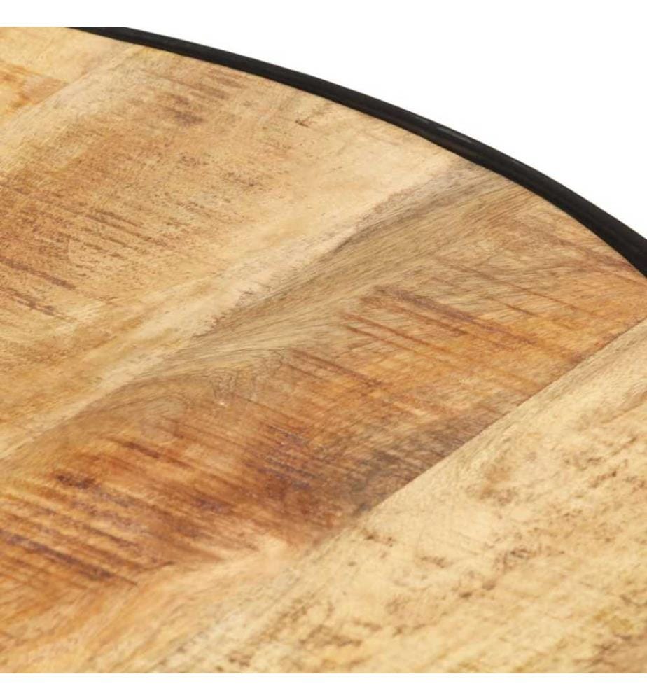 Table basse Noir 68x68x36 cm Bois massif de manguier brut