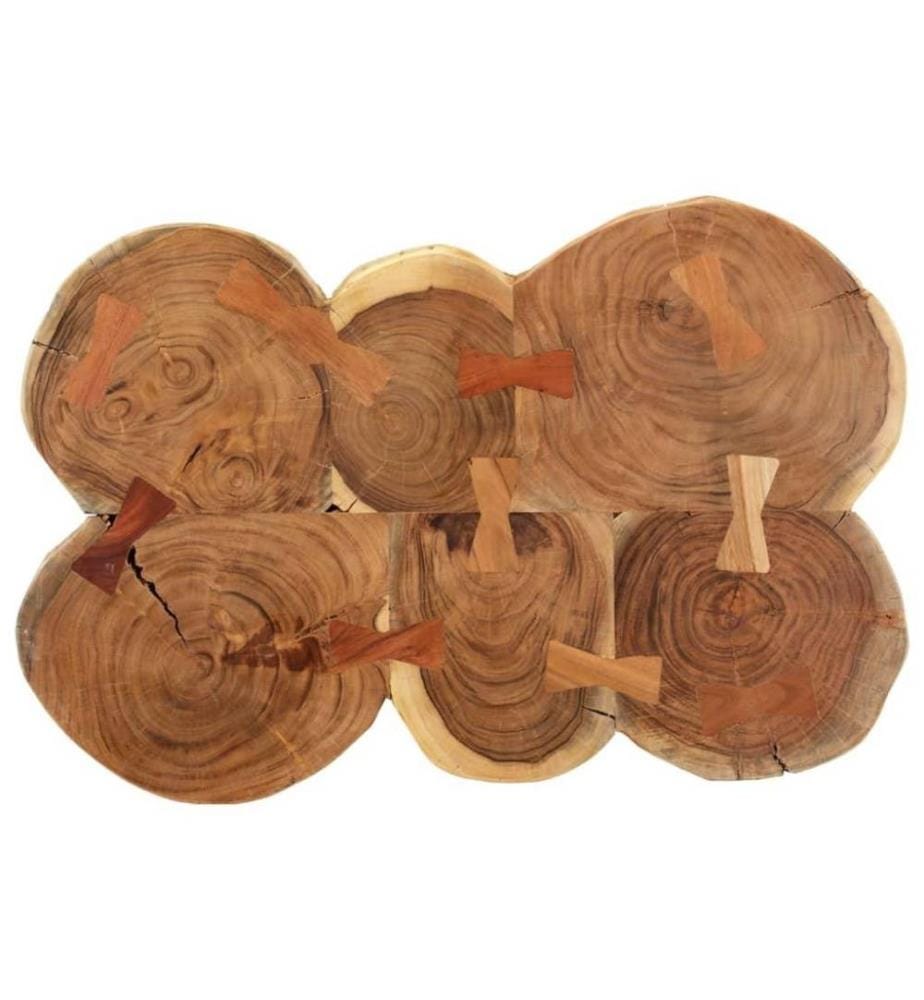 Table basse 36 cm 6 troncs bois d'acacia massif