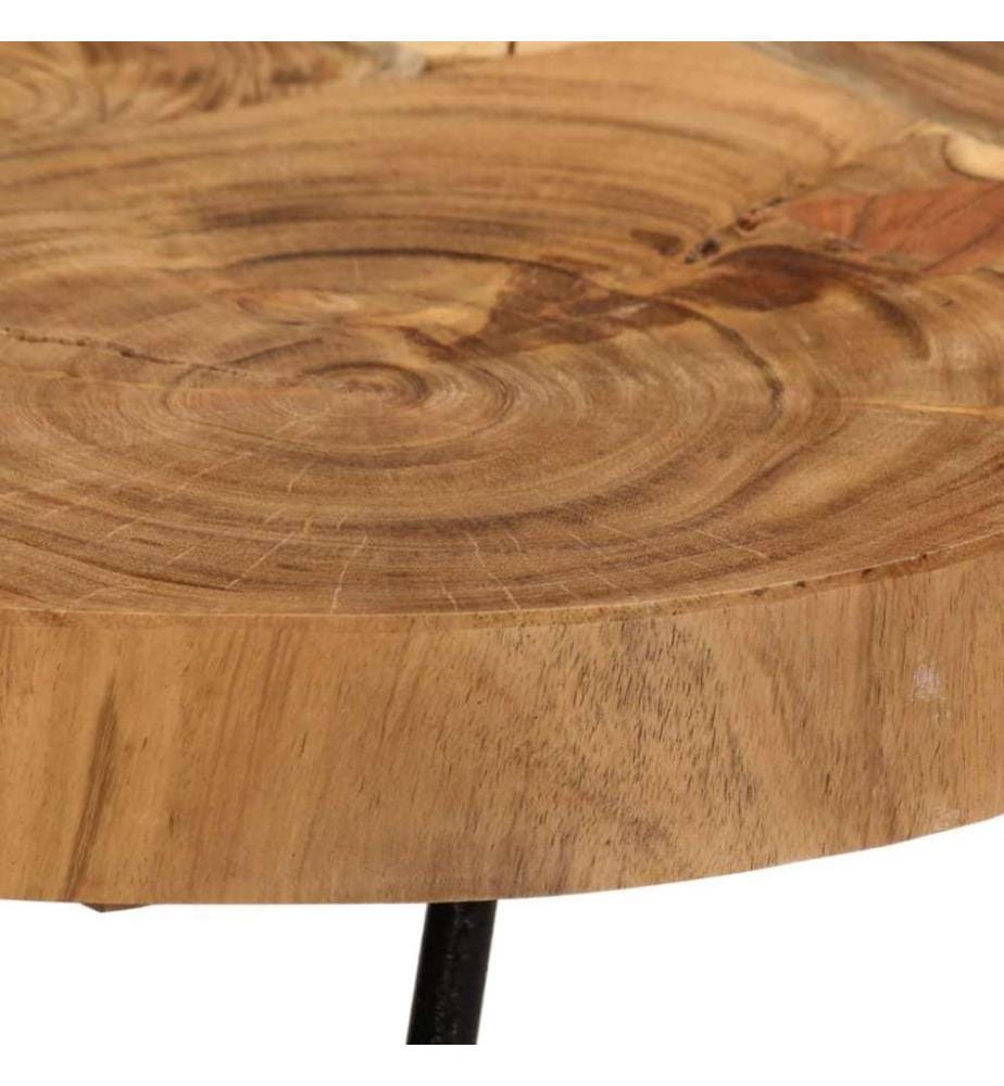 Table basse 36 cm 6 troncs bois d'acacia massif