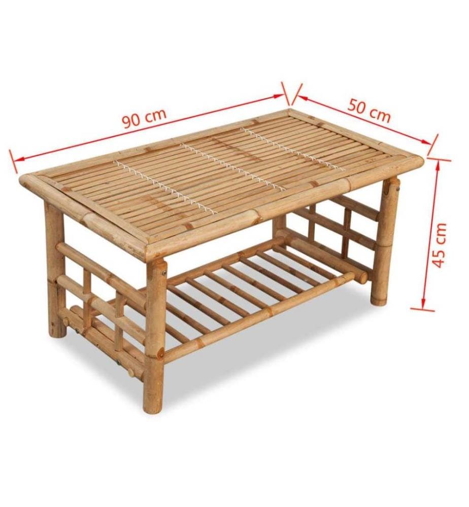 Table basse Bambou 90 x 50 x 45 cm