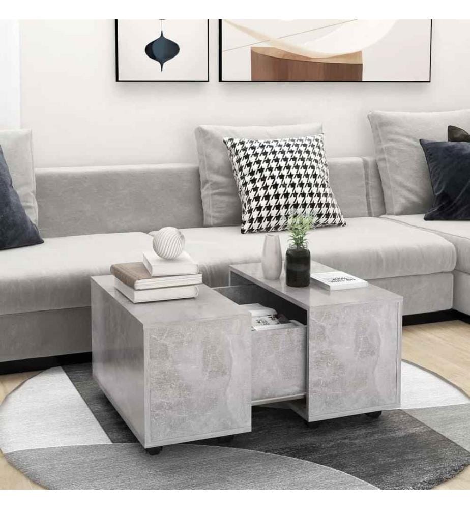 Table basse Gris béton 60x60x38 cm Aggloméré