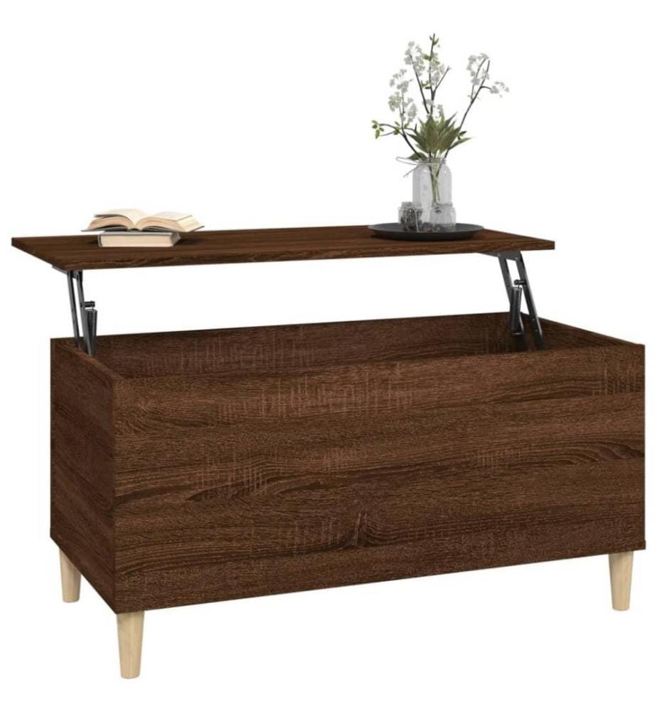 Table basse Chêne marron 90x44,5x45 cm Bois d'ingénierie