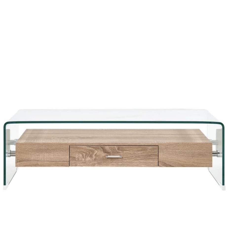 Table basse Clair 98 x 45 x 31 cm Verre trempé