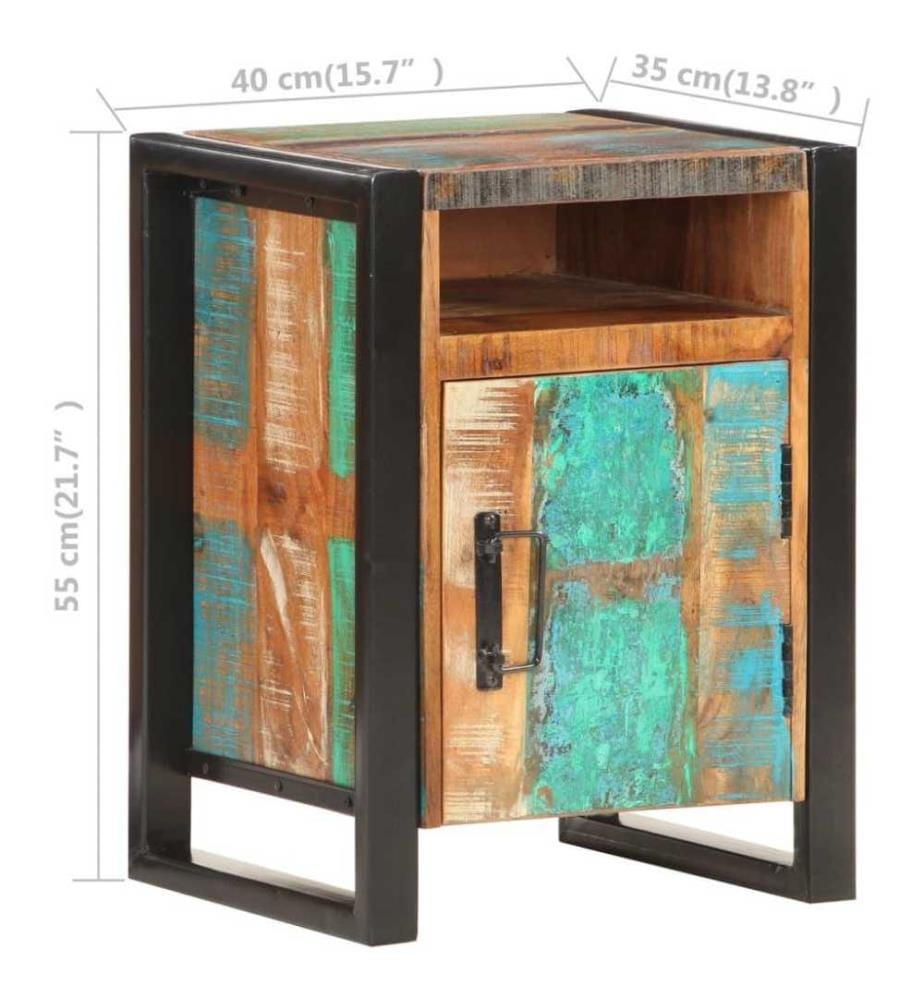 Table de chevet 40x35x55 cm Bois de récupération massif