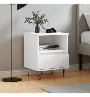 Nachttisch Weiss 40x35x50 cm Holzwerkstoff