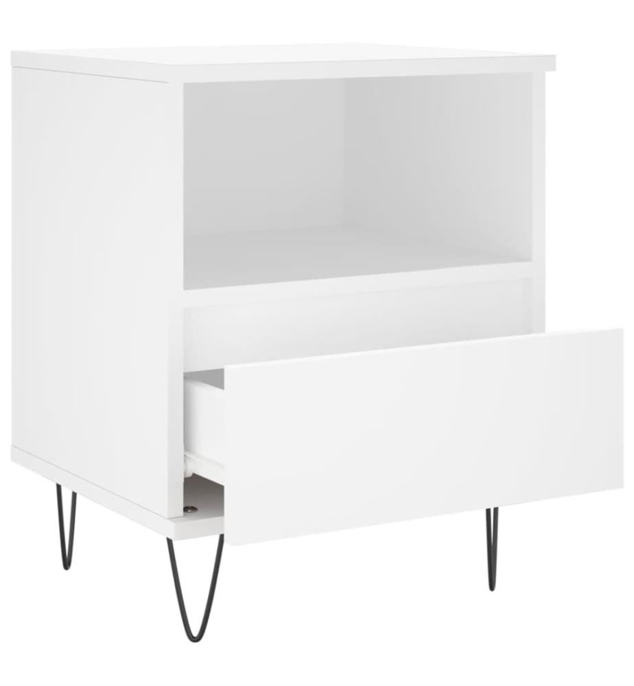 Table de chevet Blanc 40x35x50 cm Bois d'ingénierie