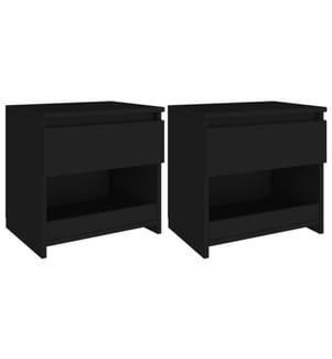 Nachttische 2 Stk. Schwarz 40x30x39 cm Holzwerkstoff