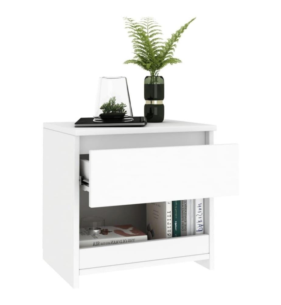 Table de chevet Blanc 40x30x39 cm Aggloméré