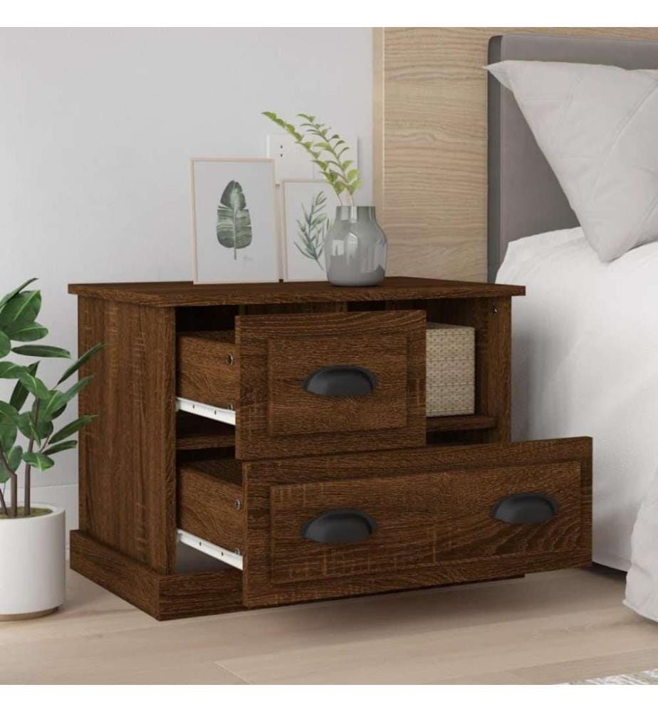 Nachttisch Braun Eichen-Optik 60x39x45 cm
