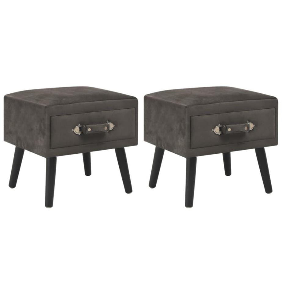 Nachttische 2 Stk. Grau 40 x 35 x 40 cm Samt
