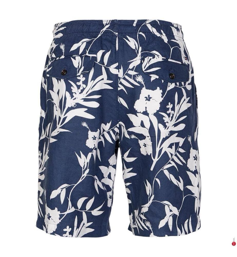 Harlem Po Leinen Print Short - Nachthimmel