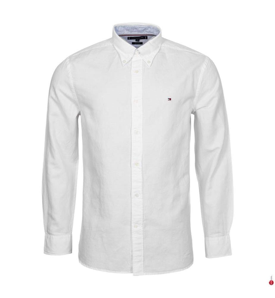 Solides Hemd aus Leinenmischung - Th Optic White