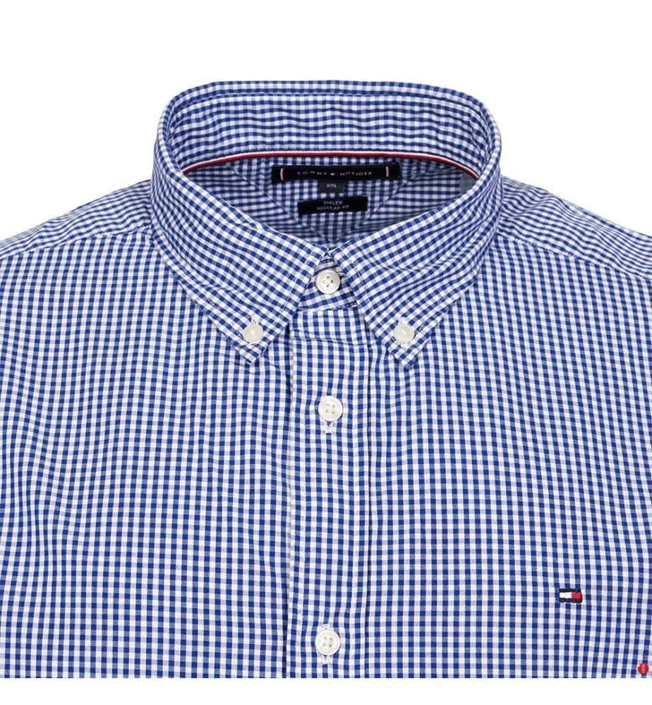 Camicia Flex in percalle - Blu e bianco