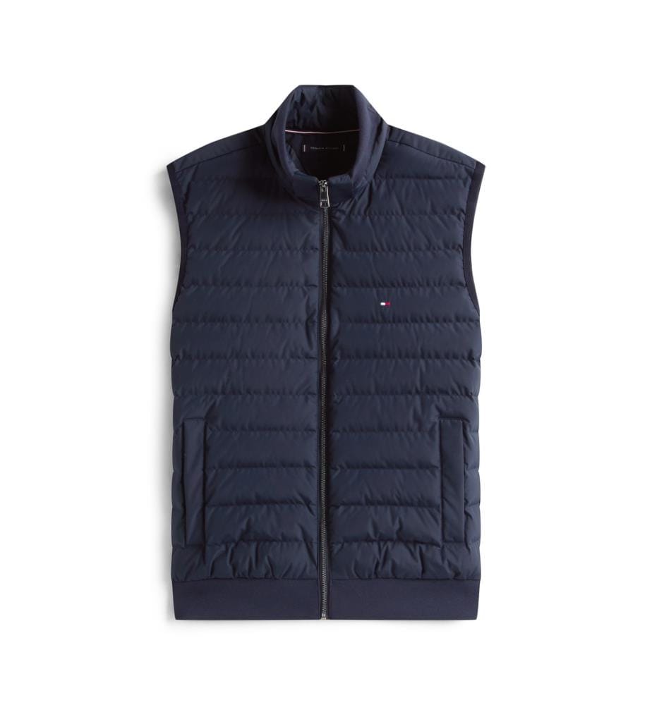 Gilet trapuntato con cappuccio - Blu navy
