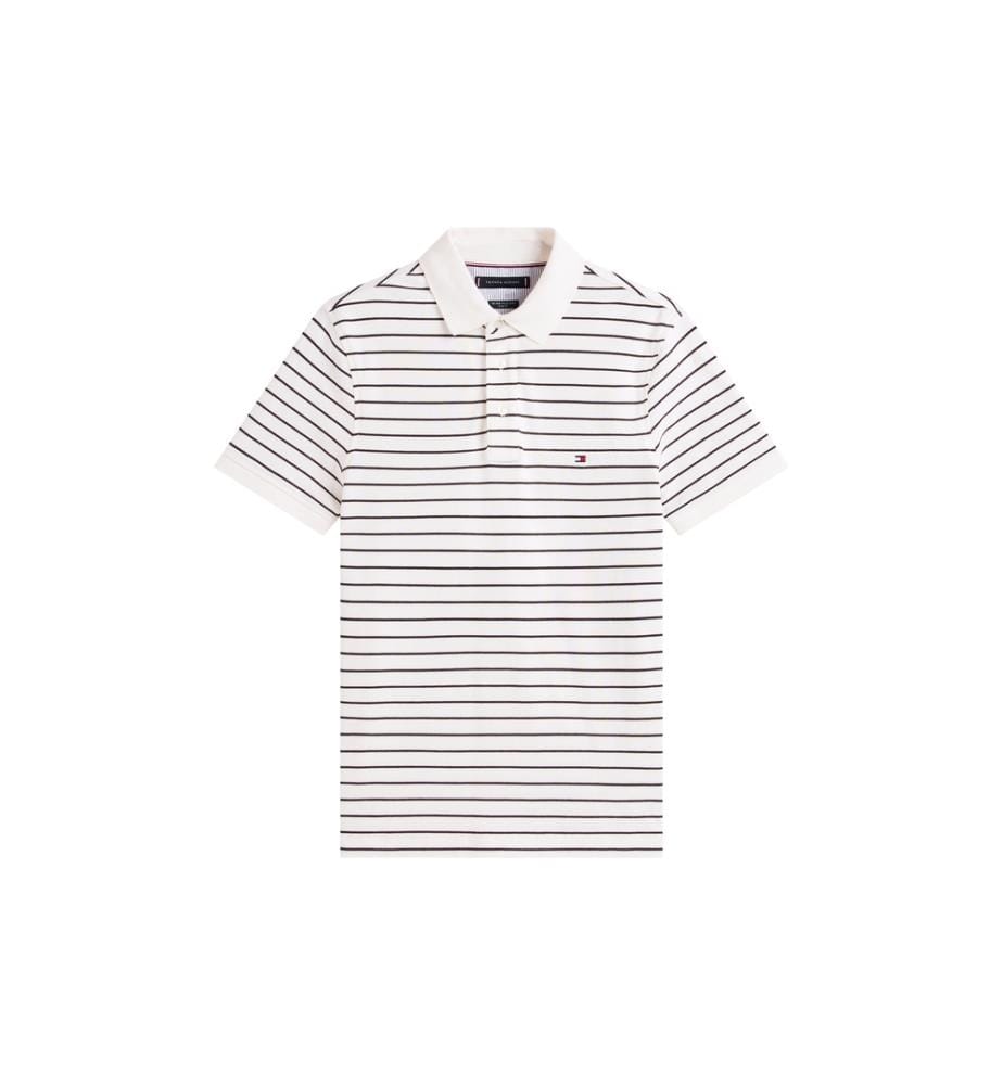Slim Piqué Polo 1985 - White and Brown