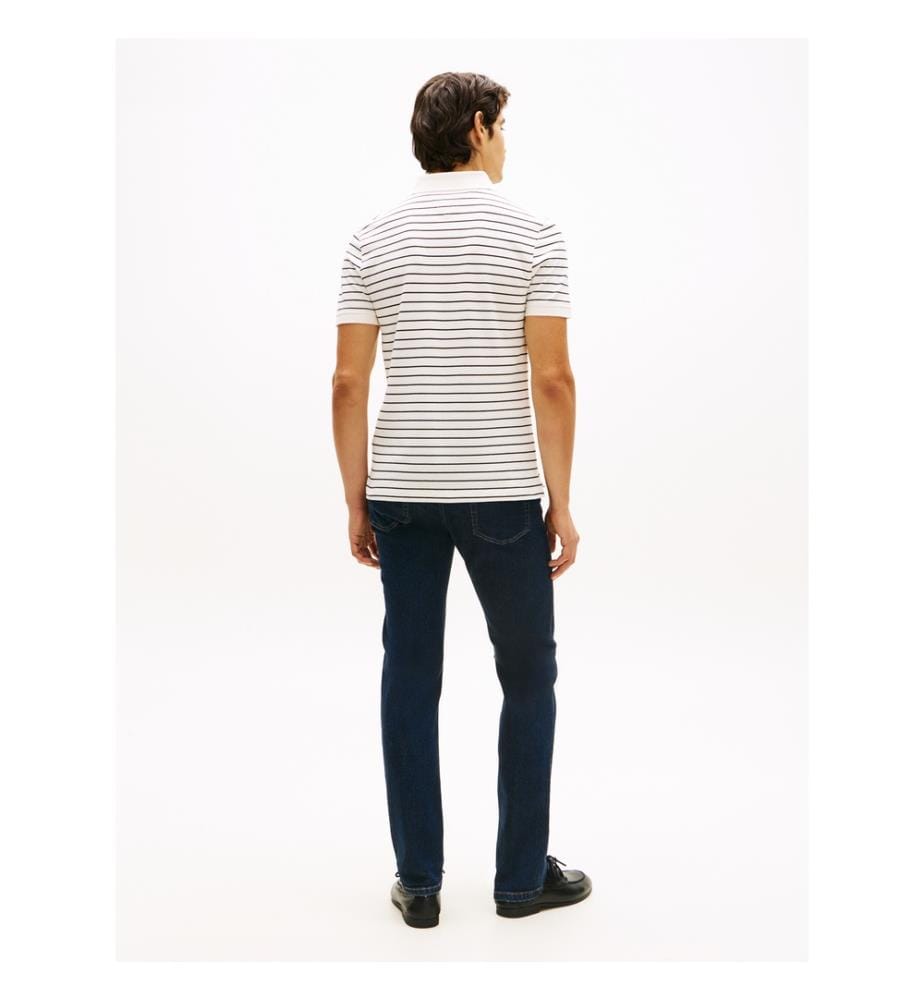 Slim Piqué Polo 1985 - White and Brown