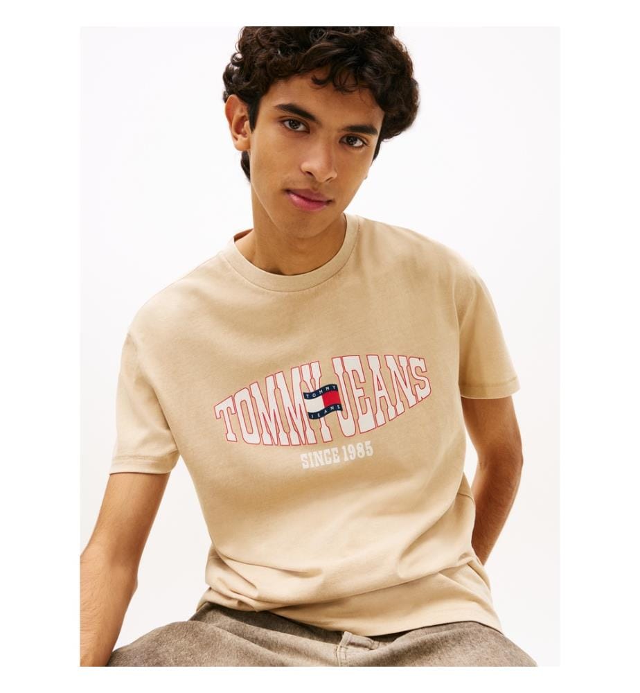 T-Shirt en Jersey à Drapeau Ondulé - Jaune Clair