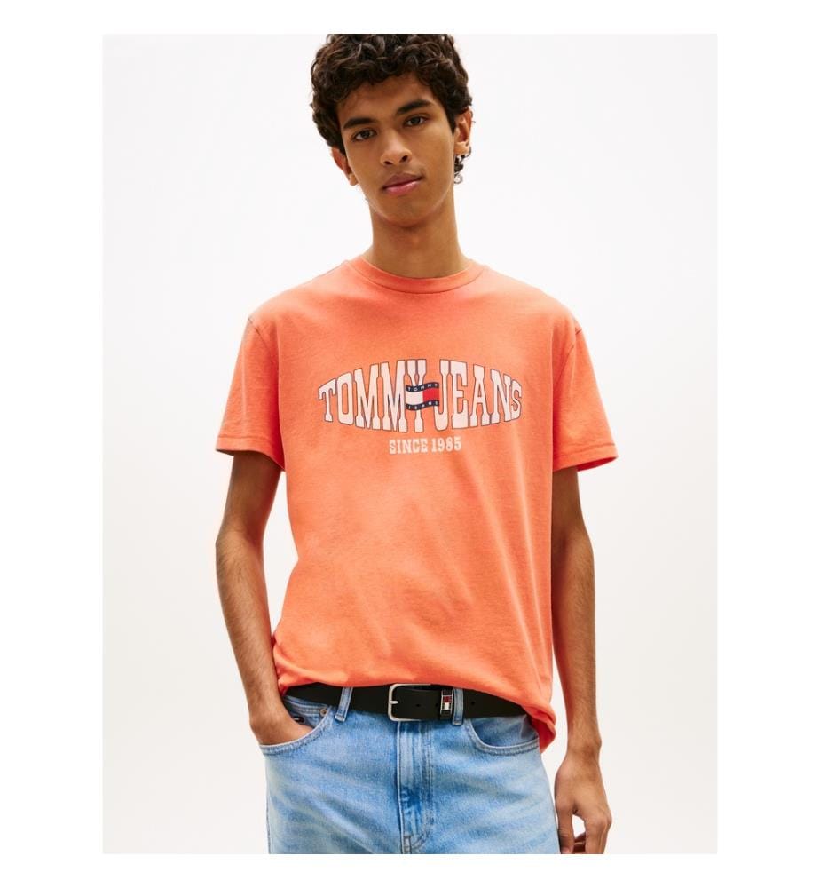T-Shirt en Jersey à Drapeau Ondulé - Orange