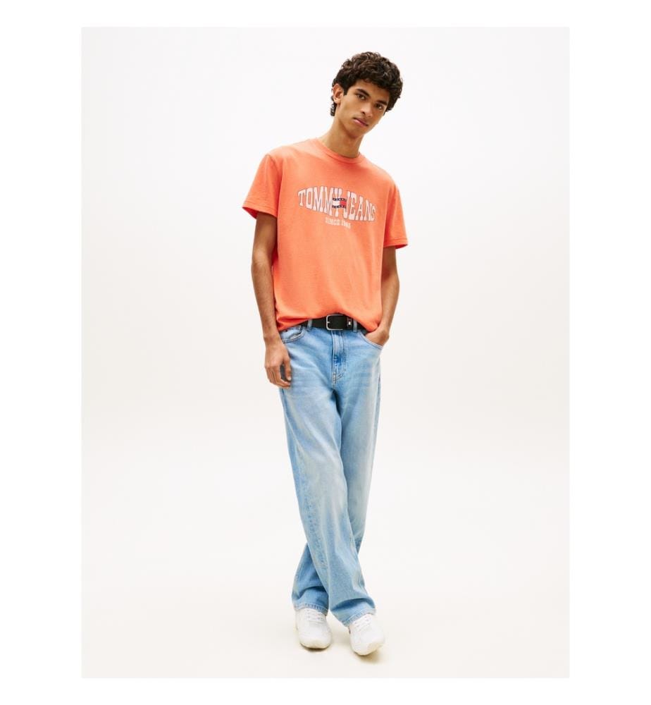 T-Shirt en Jersey à Drapeau Ondulé - Orange
